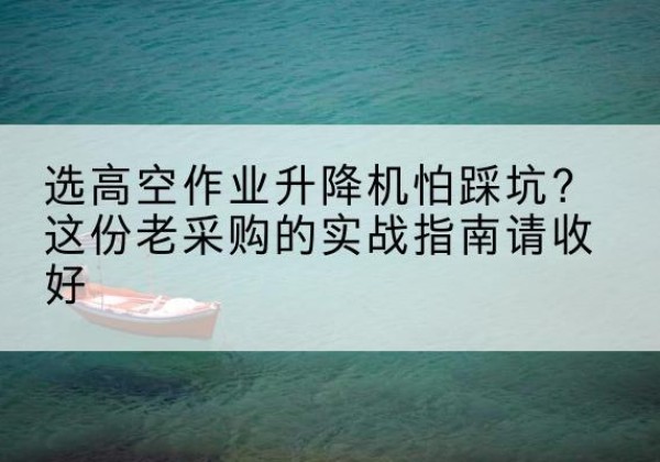 翁源高空作业升降机厂家推荐-选高空作业升降机怕踩坑？这份老采购的实战指南请收好