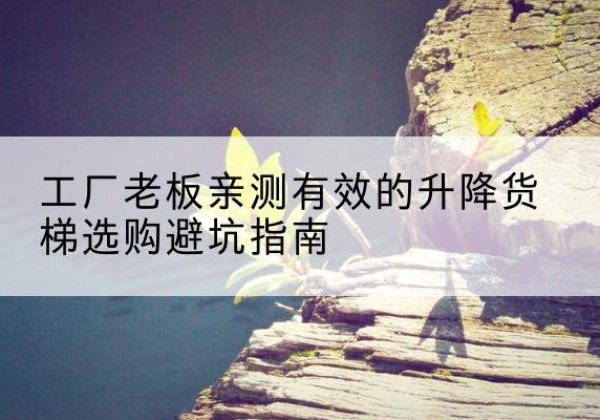 翁源升降货梯怎么选-工厂老板亲测有效的升降货梯选购避坑指南